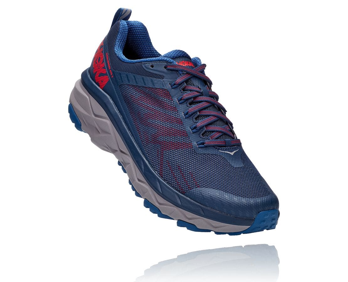 Hoka One One Challenger Atr 5 South Africa - Mens Trail Running Shoes - Dark Blue / Red,LBRHJ-0519